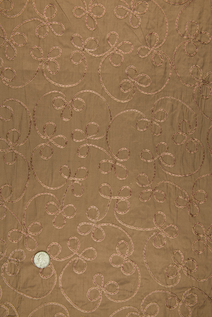 Embroidered Dupioni Silk MED-074/2 Fabric