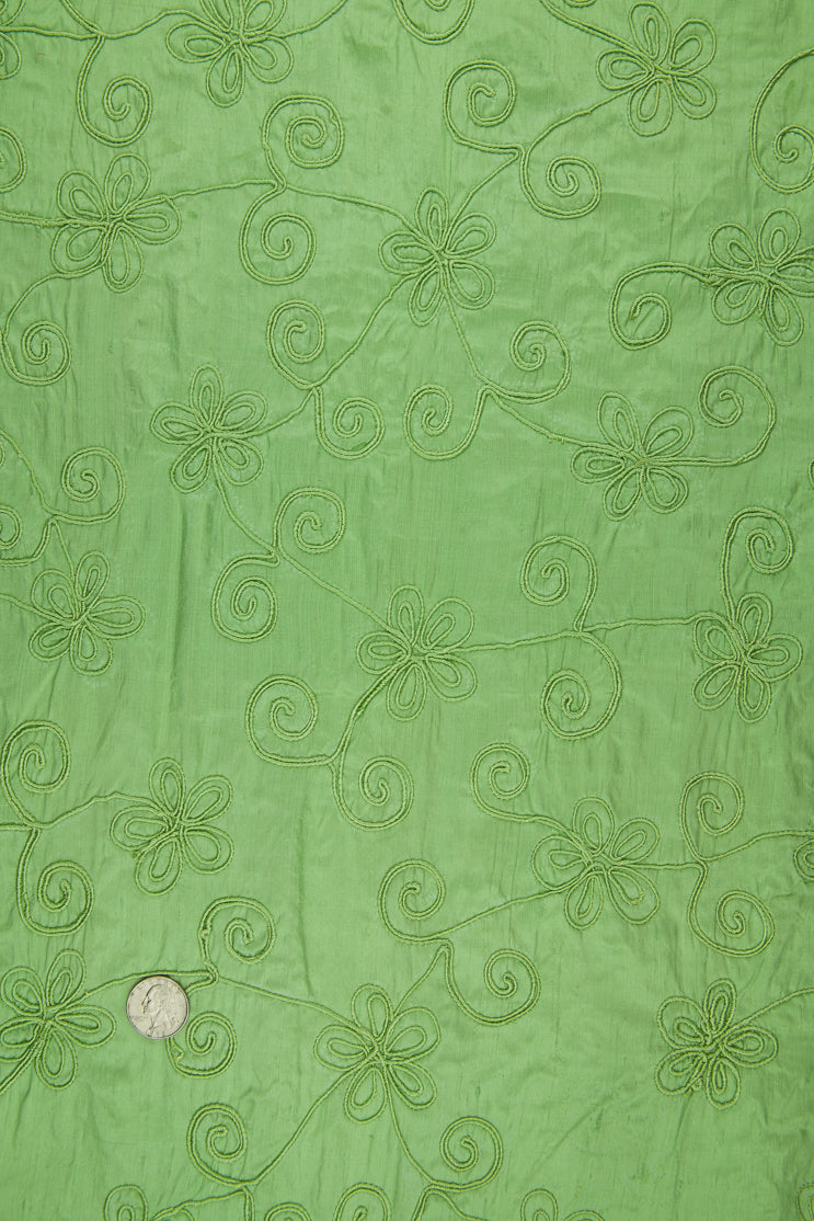 Embroidered Dupioni Silk MED-083 Fabric