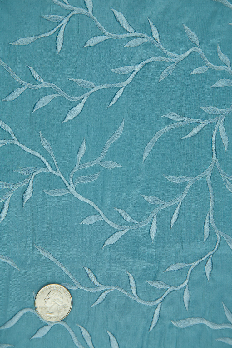 Embroidered Dupioni Silk MED-086-11 Fabric