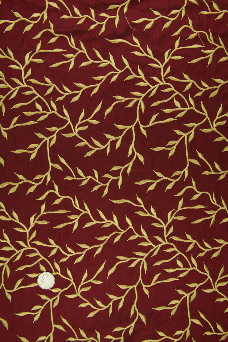 Embroidered Dupioni Silk MED-086/28 Fabric