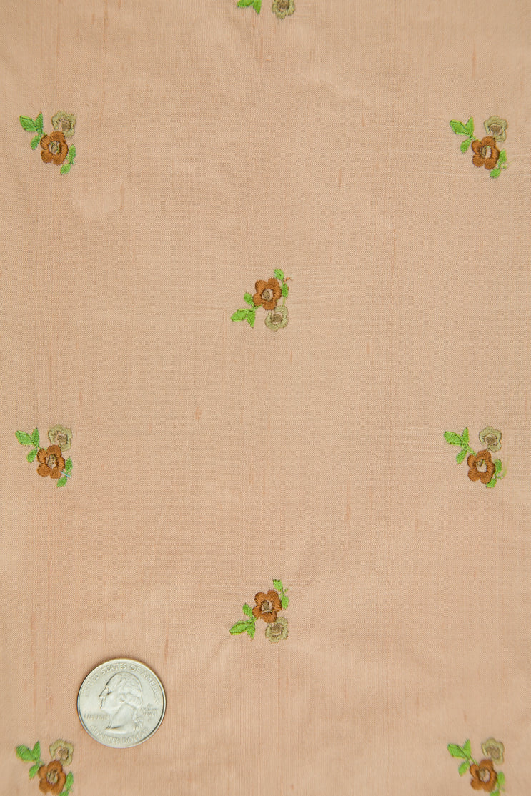 Embroidered Dupioni Silk MED-096-22 Fabric