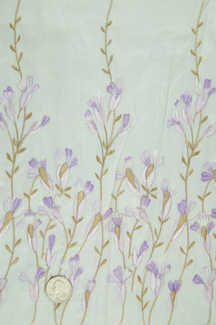 Embroidered Dupioni Silk MED-128/1 Fabric