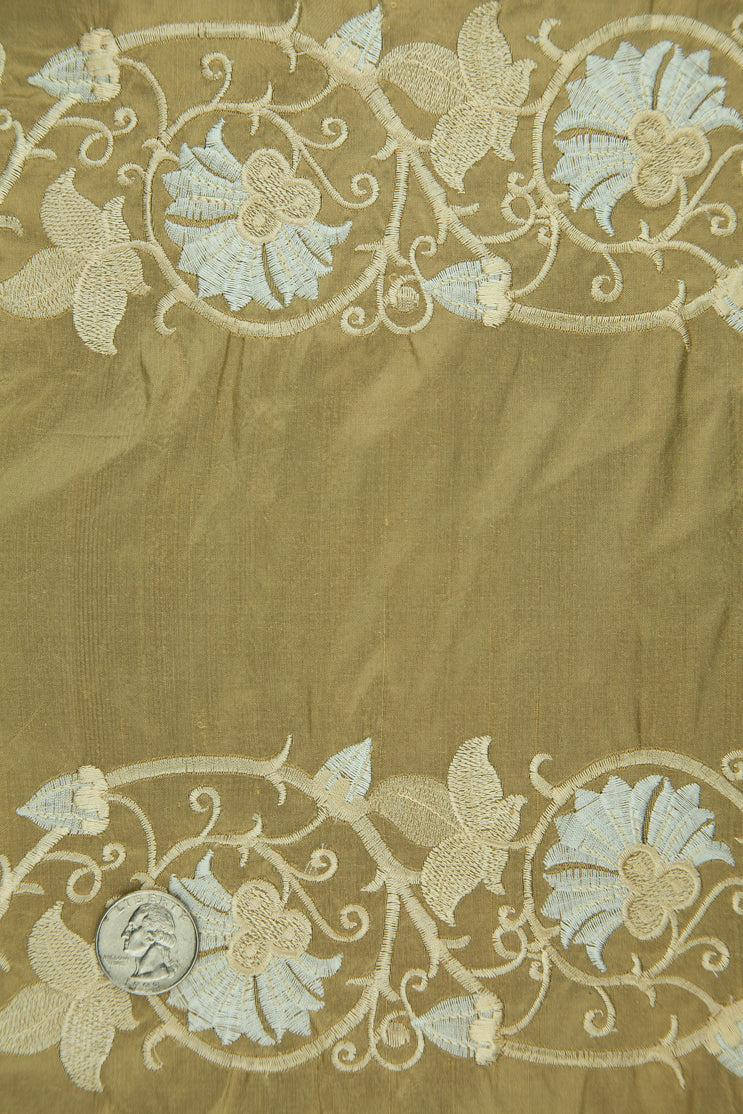 Embroidered Dupioni Silk MED-133/4 Fabric