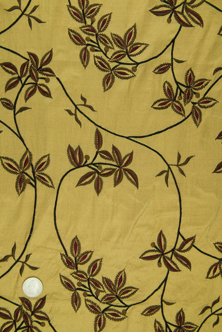 Embroidered Dupioni Silk MED-157/2 Fabric