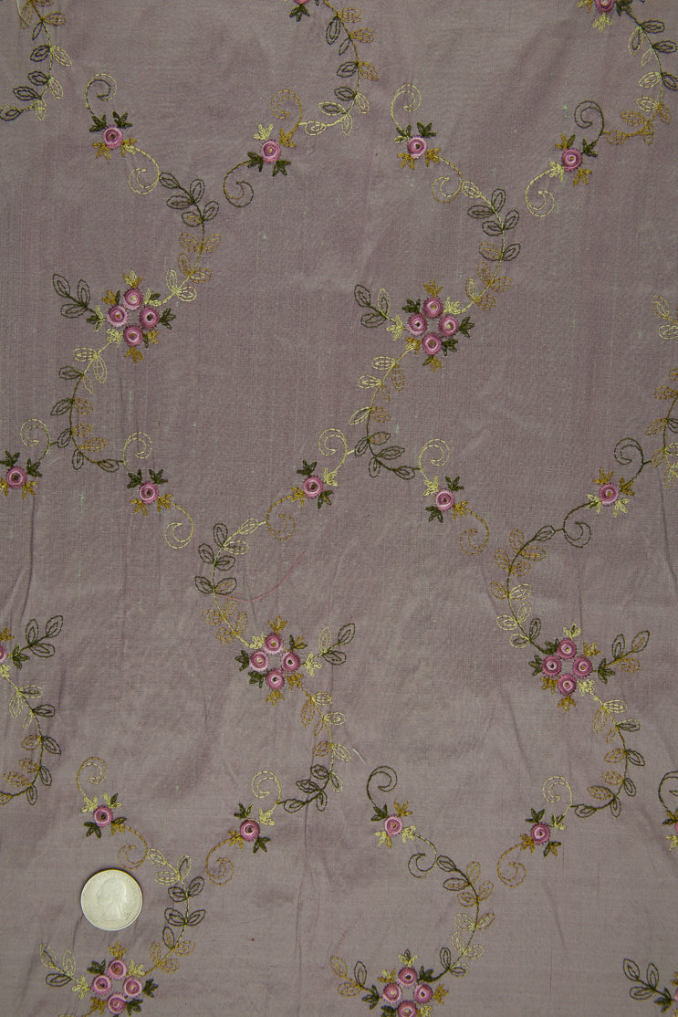 Embroidered Dupioni Silk MED-164/10 Fabric