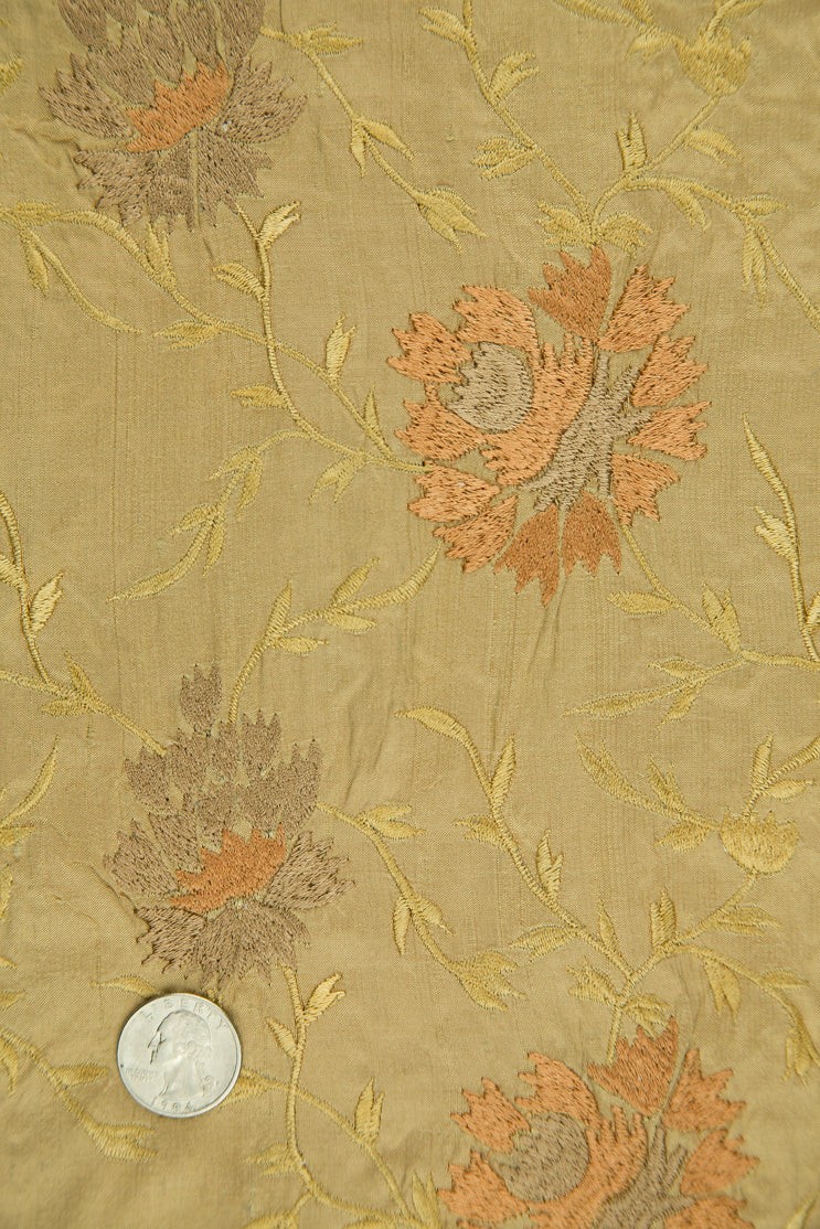 Embroidered Dupioni Silk MED-183/4 Fabric