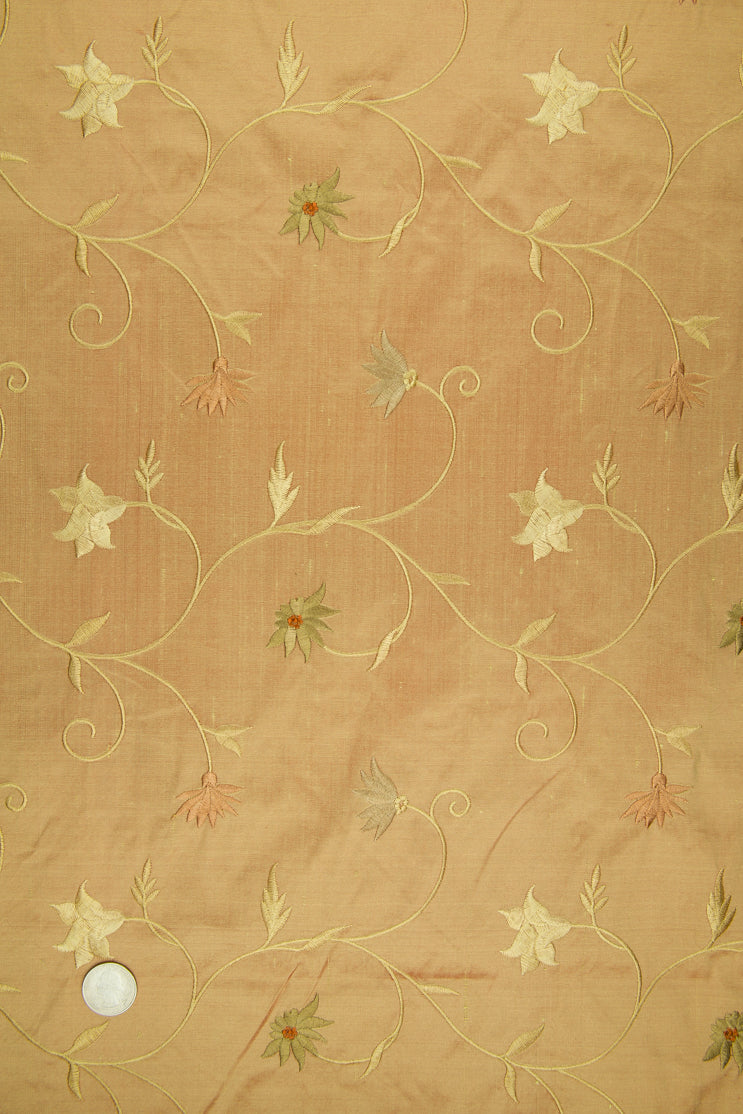 Embroidered Dupioni Silk MED-187/10 Fabric
