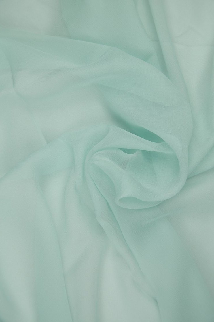 Whispering Blue Silk Chiffon Fabric