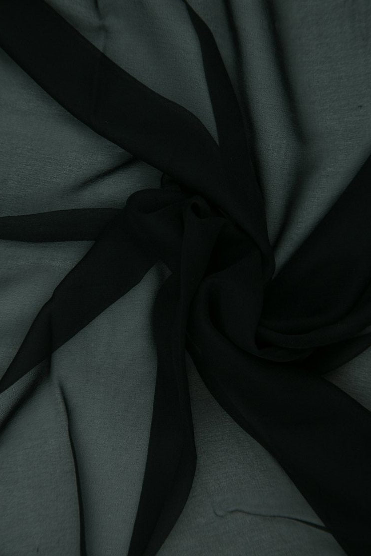 Black Silk Chiffon Fabric