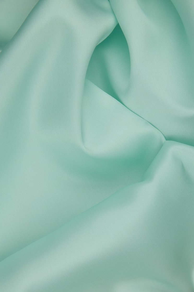 Whispering Blue Silk Satin Face Organza Fabric