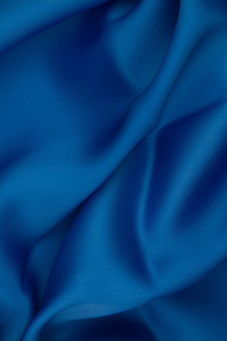 Ultramarine Silk Satin Face Organza Fabric