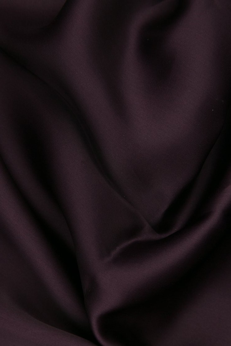 Eggplant Silk Satin Face Organza Fabric