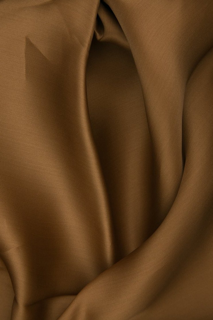 Toffee Silk Satin Face Organza Fabric