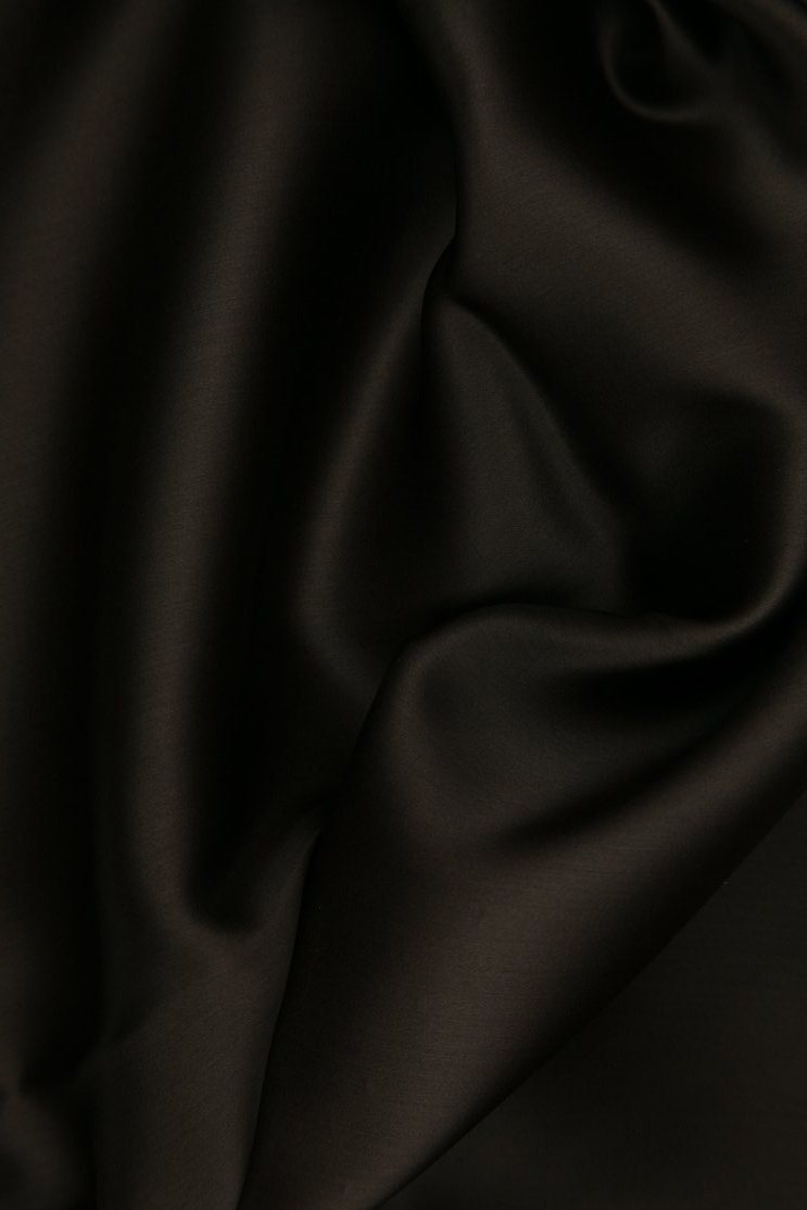 Chocolate Silk Satin Face Organza Fabric