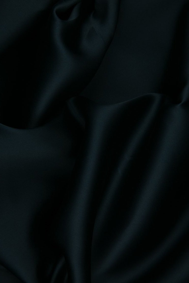 Midnight Navy Silk Satin Face Organza Fabric