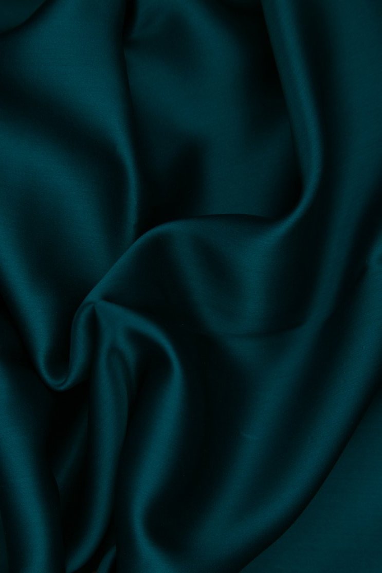 Ocean Depths Silk Satin Face Organza Fabric