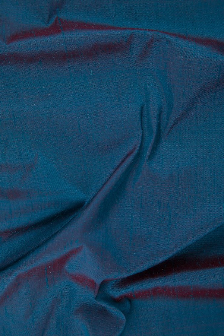 Iridescent Blue Steel Silk Shantung 54 inch Fabric