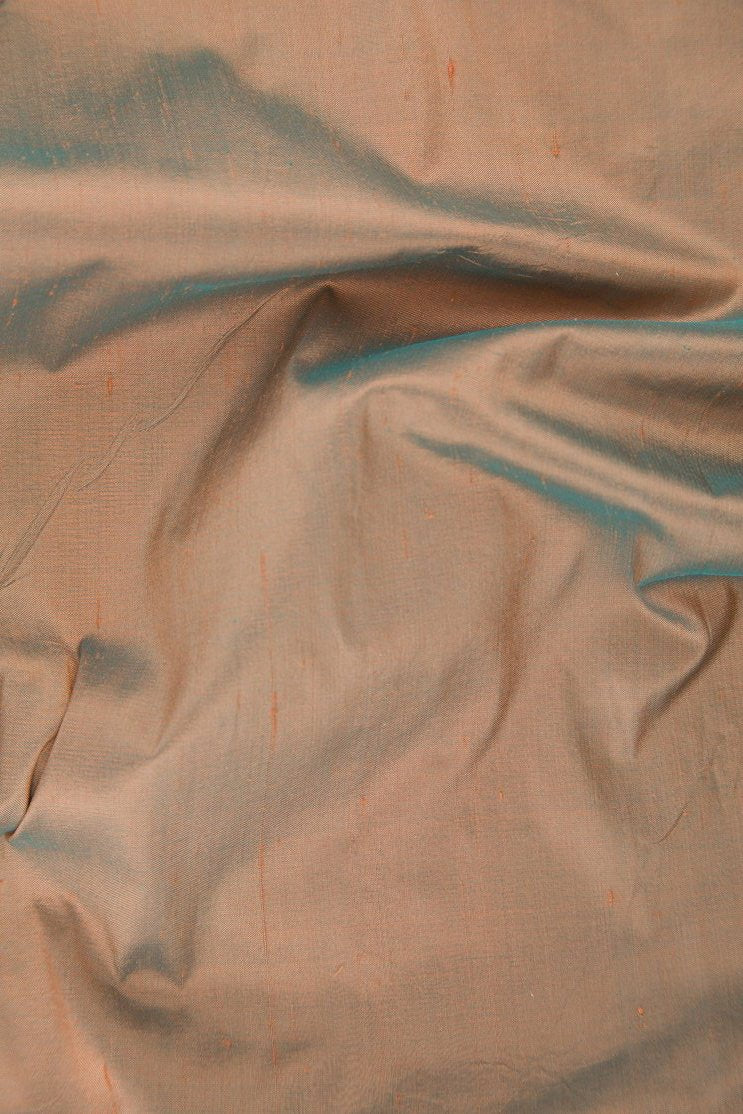 Iridescent Peach Silk Shantung 54 inch Fabric
