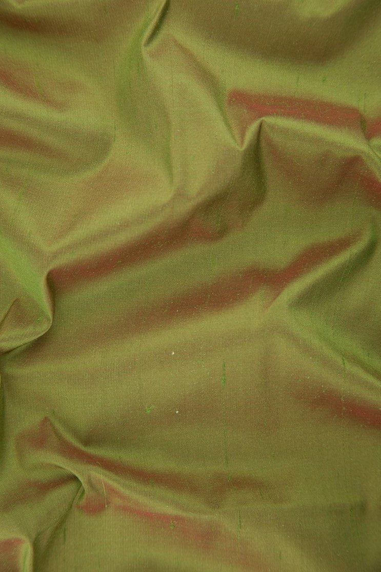 Iridescent Green Red Silk Shantung 54 inch Fabric