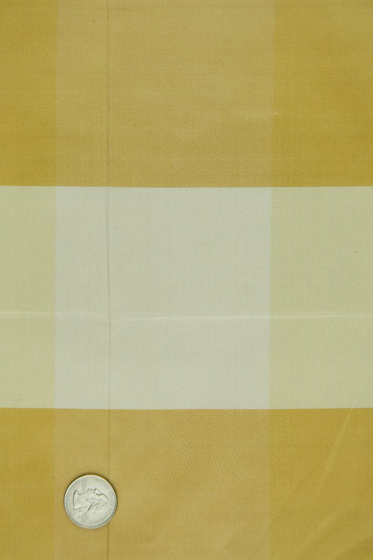 Gold Silk Taffeta Plaids and Stripes 019 Fabric