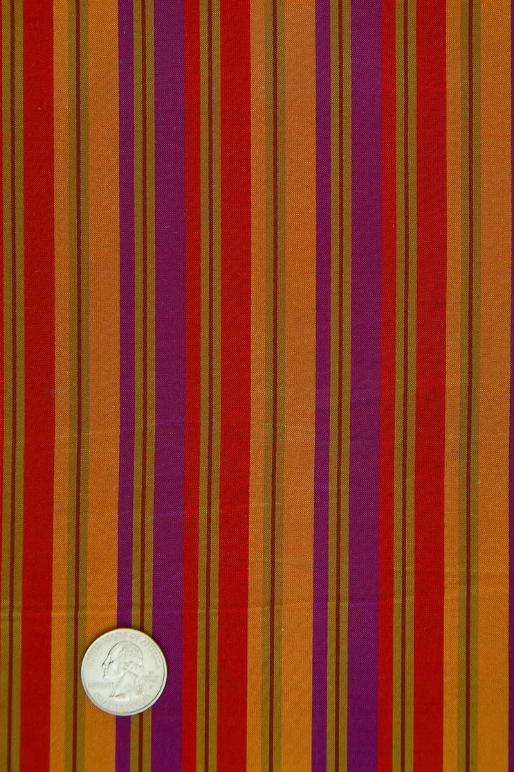 Red Silk Taffeta Plaids and Stripes 035 Fabric