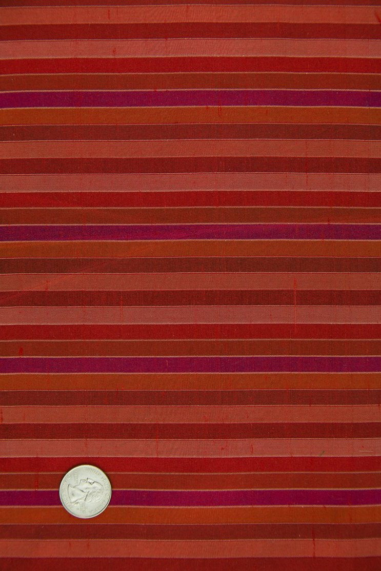 Red Silk Taffeta Plaids and Stripes 040/6 Fabric