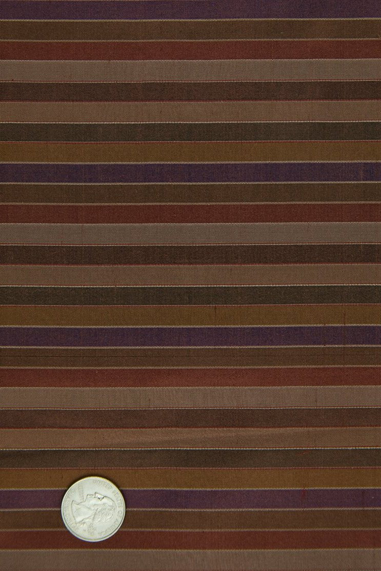 Brown Silk Taffeta Plaids and Stripes 040/8 Fabric