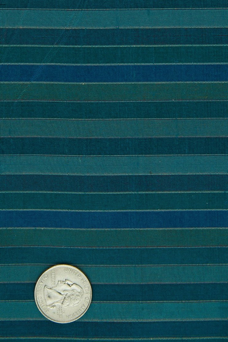 Sea Blue Silk Taffeta Plaids and Stripes 040 Fabric