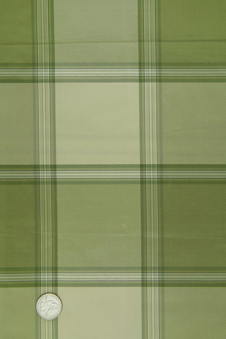 Green Silk Taffeta Plaids and Stripes 074/1 Fabric