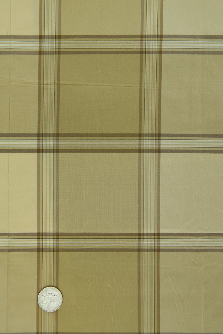 Beige Silk Taffeta Plaids and Stripes 074 Fabric