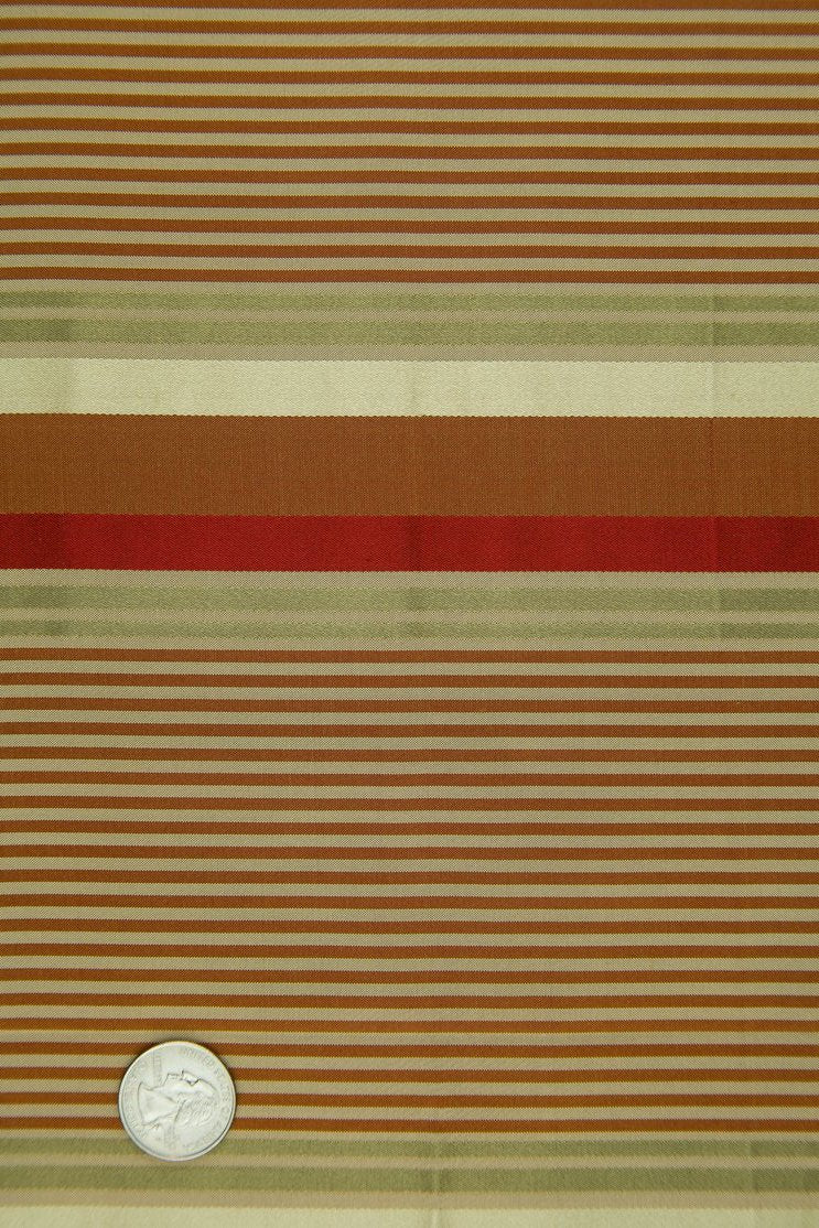 Red Gold Silk Taffeta Plaids and Stripes 086 Fabric