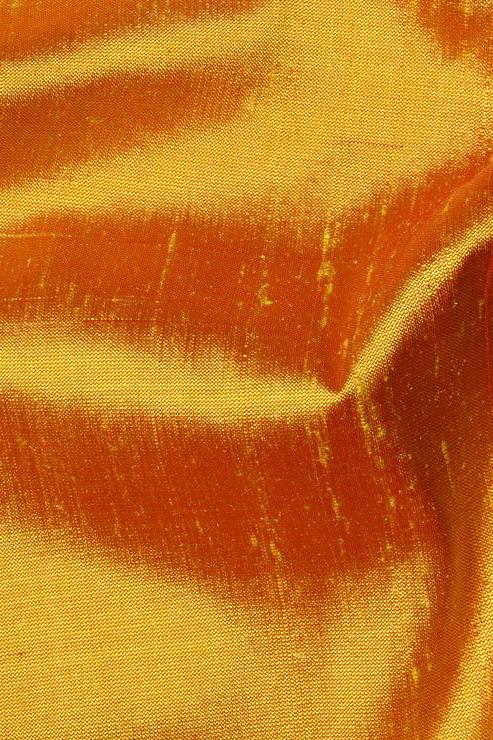 Amber Yellow Silk Shantung 44 inch Fabric