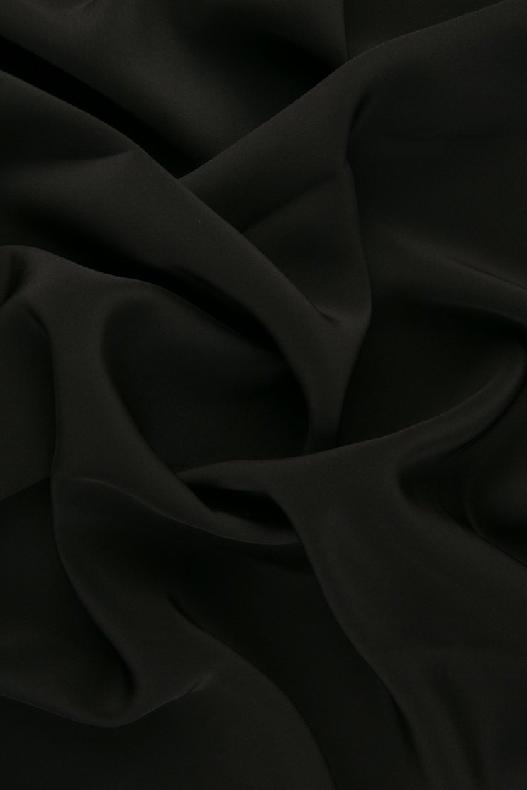 Anthracite Silk Crepe de Chine Fabric