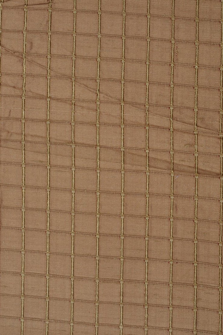 Apple Cinnamon Silk Shantung Windowpane 54 inch Fabric