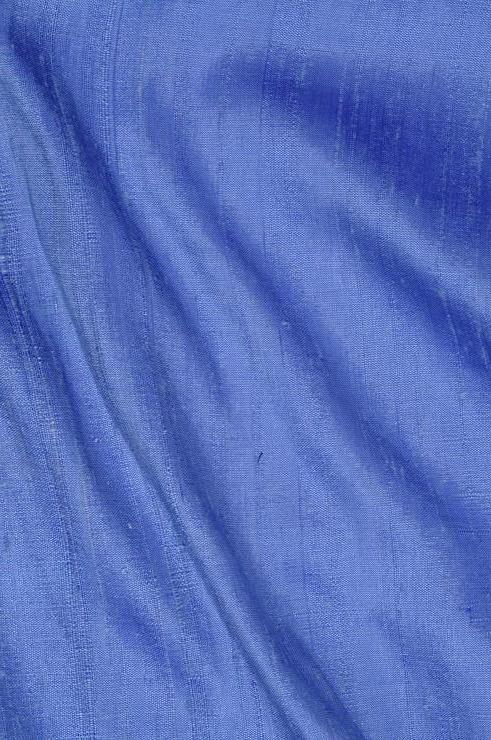 Azure Blue Dupioni Silk Fabric By The Yard