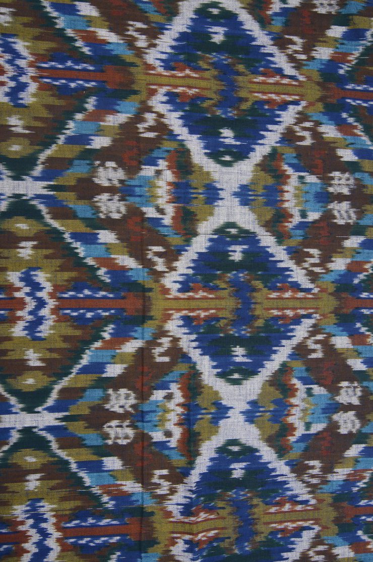 Azure Blue Cotton Ikat 077 Fabric