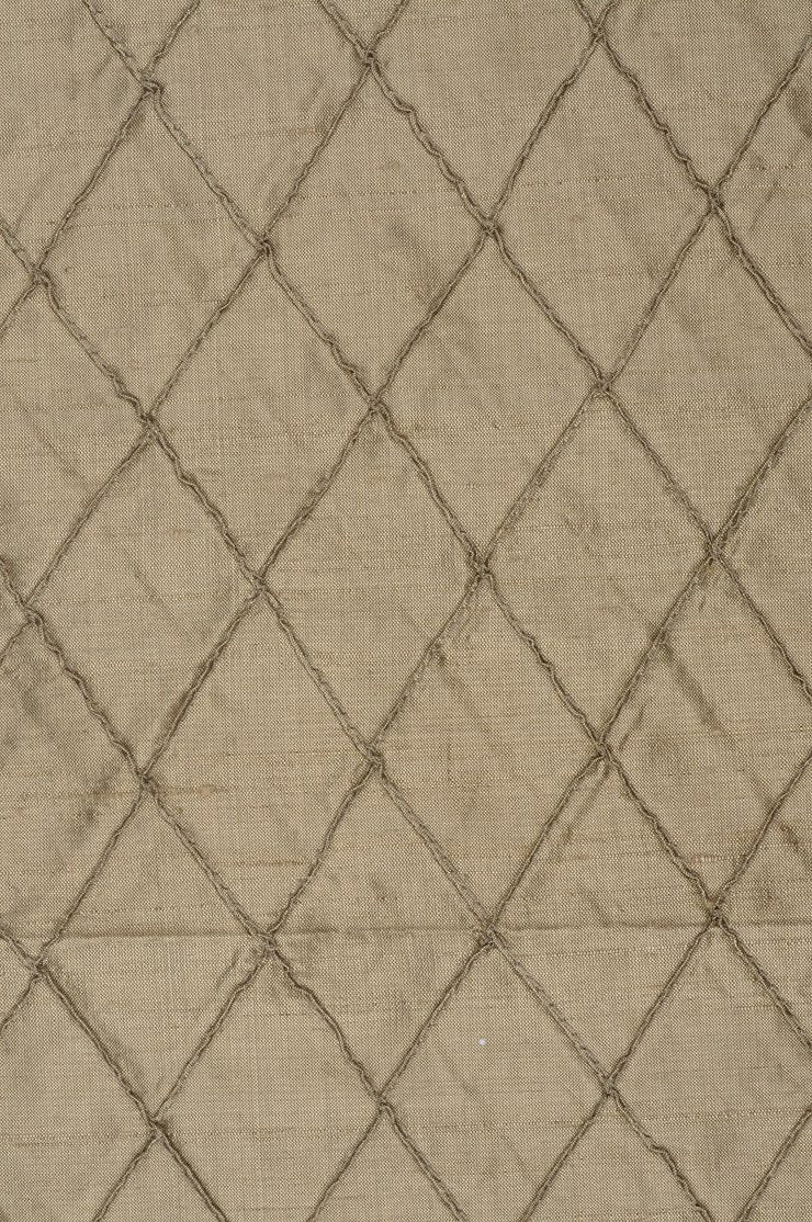 Beige Embroidered Dupioni Silk 204 Fabric