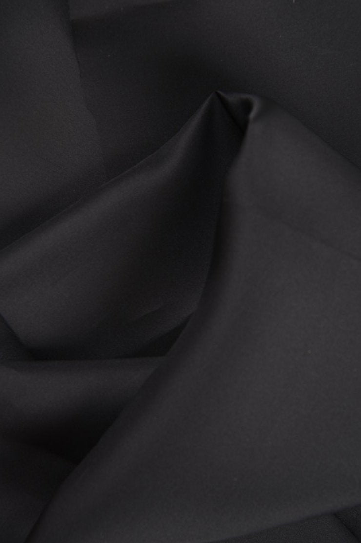 Black Silk Satin Face Organza Fabric