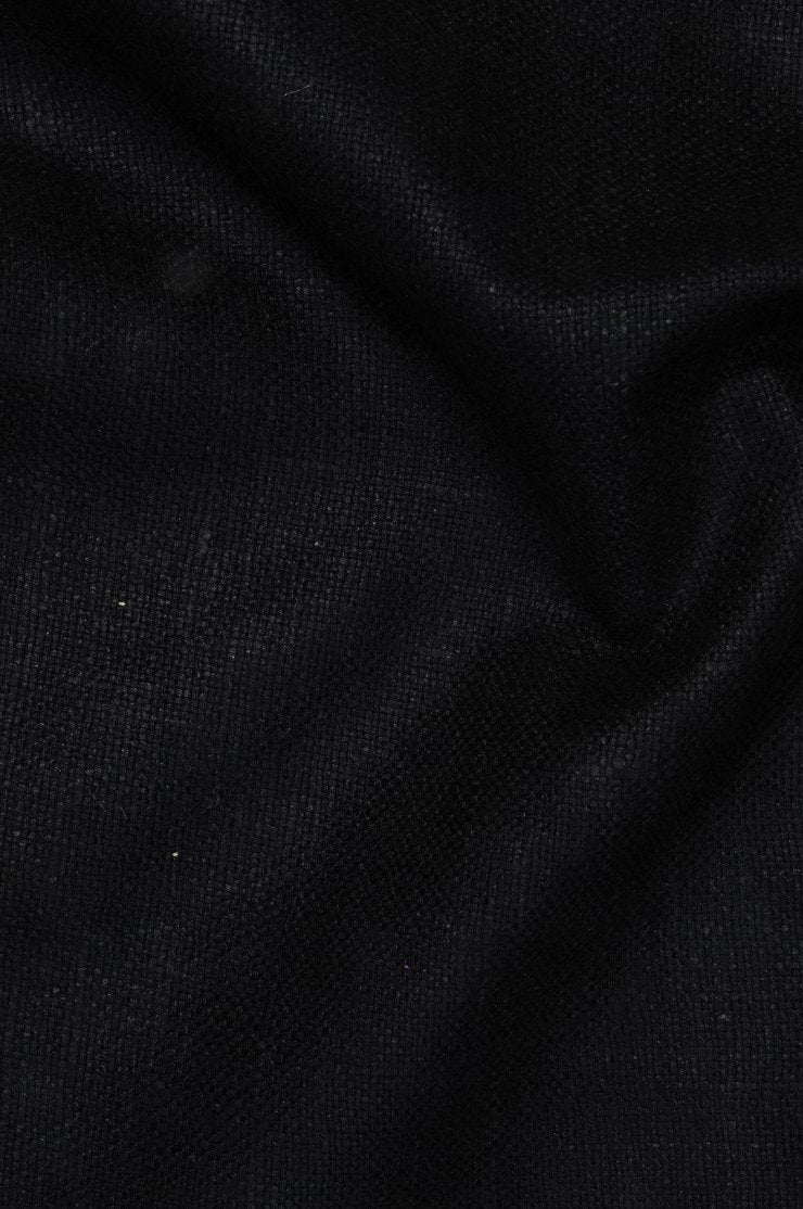 Black Silk Linen (Matka) Fabric