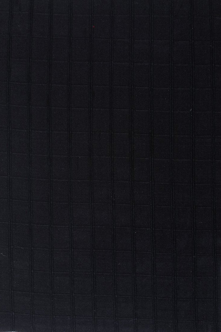 Black Silk Shantung Windowpane 44 inch Fabric