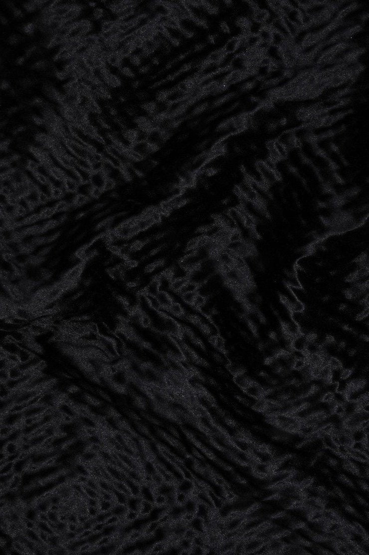 Black Hammered Satin Fabric