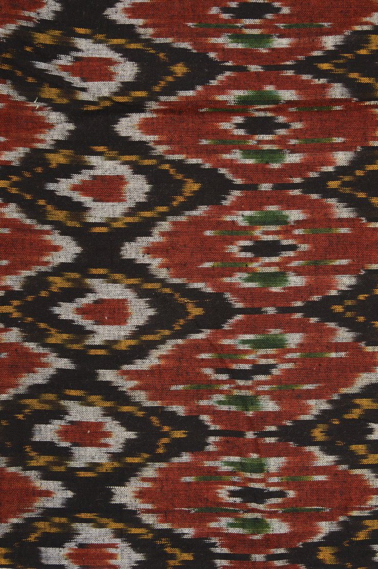 Black Cotton Ikat 22 Fabric