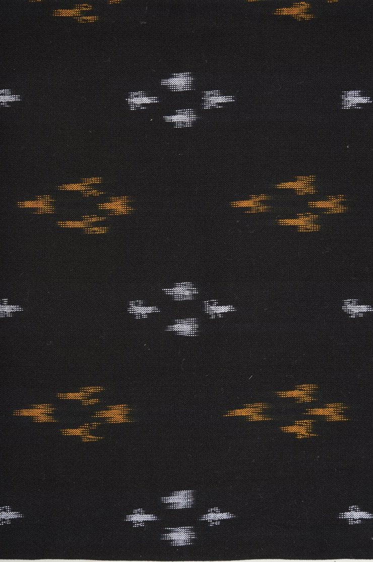 Black Cotton Ikat 49 Fabric