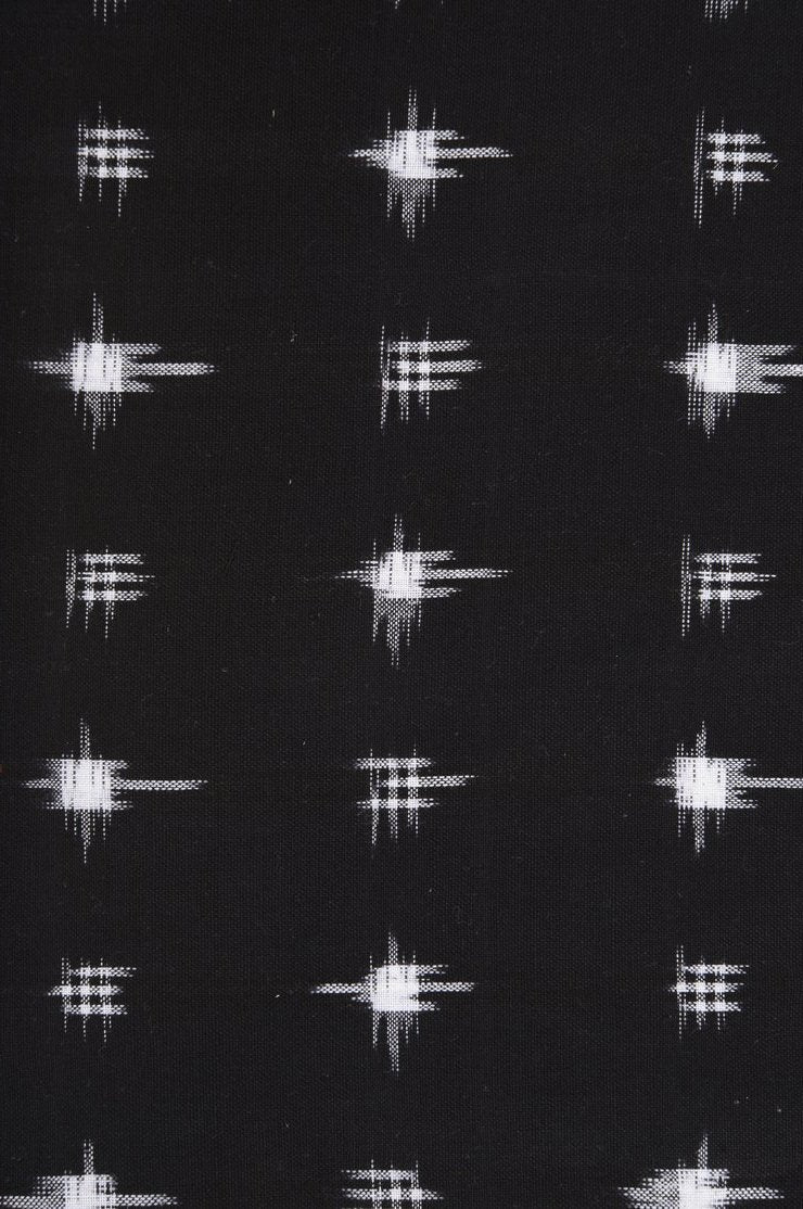 Black Cotton Ikat 051 Fabric