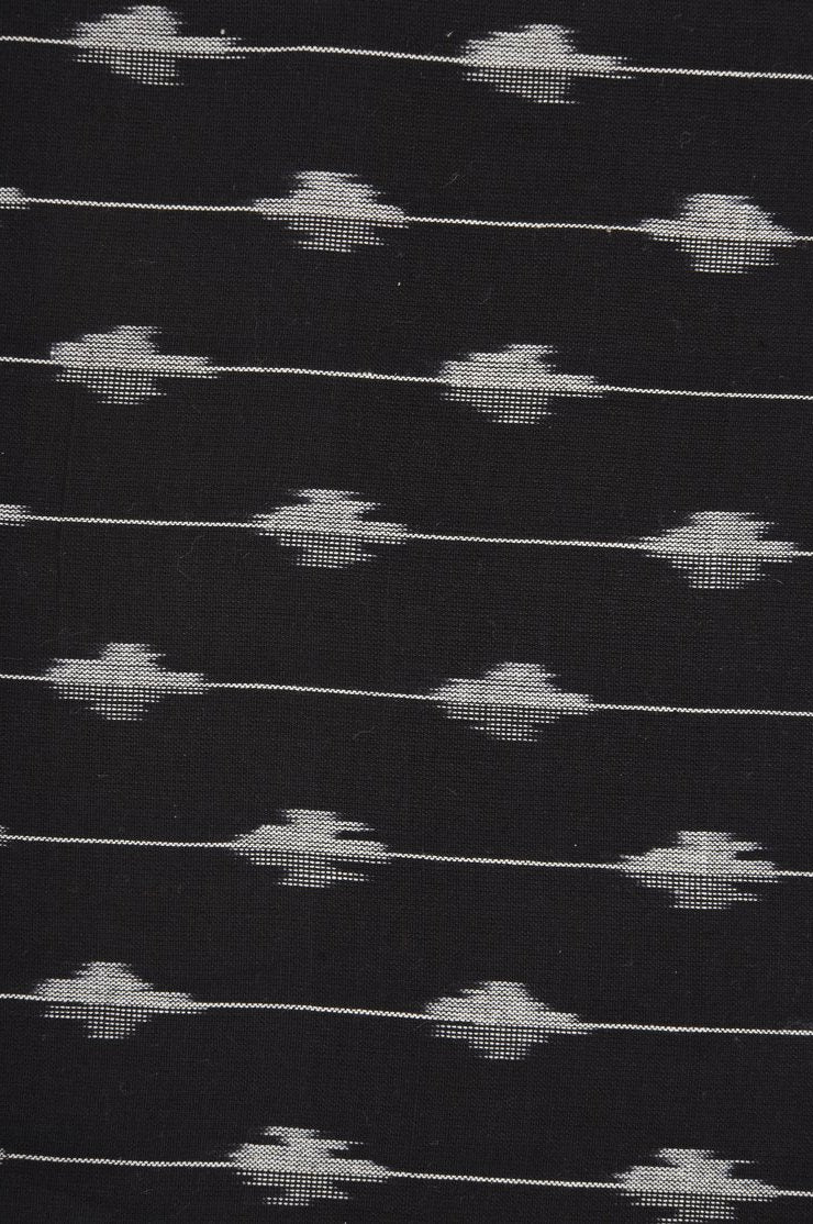 Black Cotton Ikat 055 Fabric