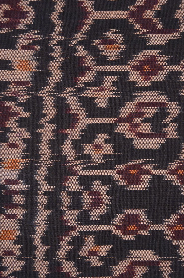 Black Cotton Ikat 64 Fabric