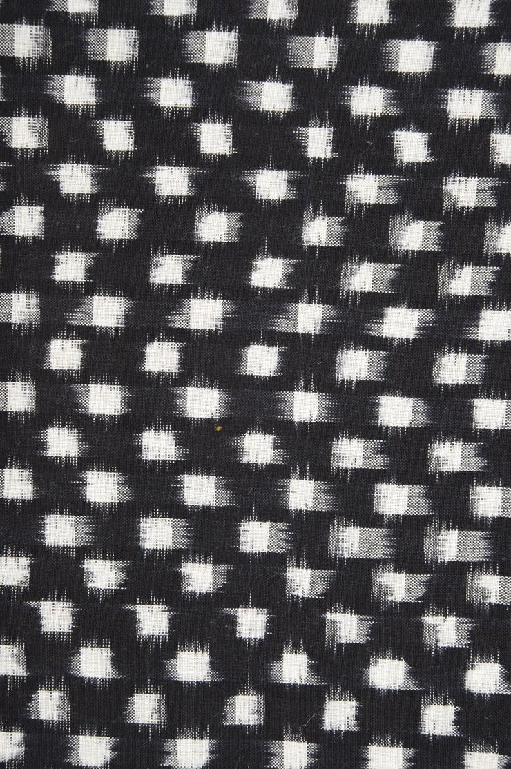 Black Cotton Ikat 70 Fabric