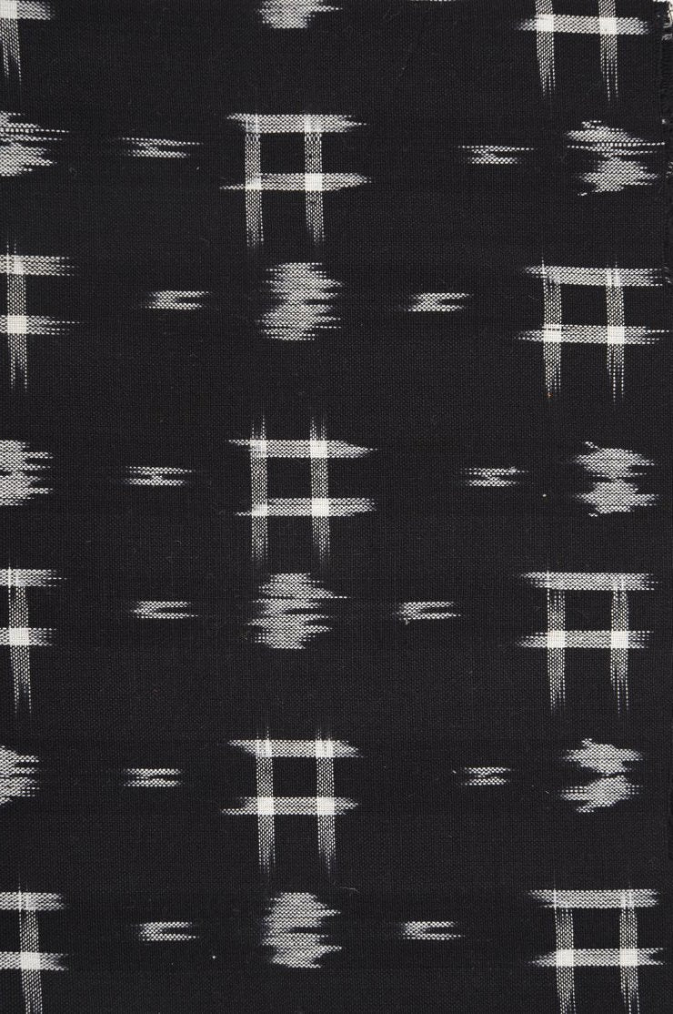 Black Cotton Ikat 81 Fabric