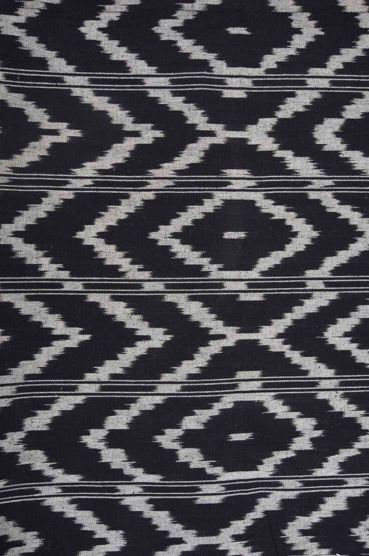 Black Cotton Ikat 130 Fabric