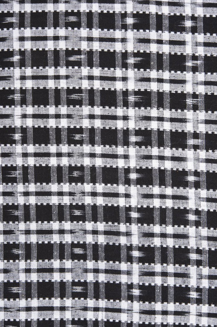 Black Off White Cotton Ikat 24 Fabric